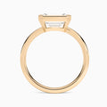 Emerald Elle East-West 2mm Bezel Solitaire Diamond Engagement Ring In 14K Rose Gold, Profile View