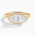 Marquise Elle East-West 2mm Bezel Solitaire Diamond Engagement Ring In 14K Rose Gold - Lucenjuri