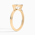 Marquise Elle East-West 2mm Bezel Solitaire Diamond Engagement Ring In 14K Rose Gold, Angle View