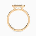 Oval Elle East-West 2mm Bezel Solitaire Diamond Engagement Ring In 14K Rose Gold, Profile View