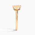 Pear Elle East-West 2mm Bezel Solitaire Diamond Engagement Ring In 14K Rose Gold, Side View