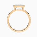 Radiant Elle East-West 2mm Bezel Solitaire Diamond Engagement Ring In 14K Rose Gold, Profile View