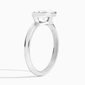 Pear Elle East-West 2mm Bezel Solitaire Diamond Engagement Ring In 18K White Gold, Angle View