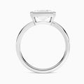 Radiant Elle East-West 2mm Bezel Solitaire Diamond Engagement Ring In 18K White Gold, Profile View