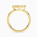 Pear Elle East-West 2mm Bezel Solitaire Diamond Engagement Ring In 18K Yellow Gold, Profile View