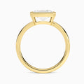 Radiant Elle East-West 2mm Bezel Solitaire Diamond Engagement Ring In 18K Yellow Gold, Profile View