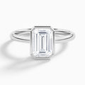 Emerald Elle 2mm Bezel Solitaire Diamond Engagement Ring In Platinum - Lucenjuri