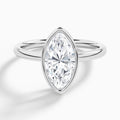 Marquise Elle 2mm Bezel Solitaire Diamond Engagement Ring In Platinum - Lucenjuri