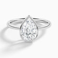Pear Elle 2mm Bezel Solitaire Diamond Engagement Ring In Platinum - Lucenjuri