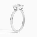 Round Elle 2mm Bezel Solitaire Diamond Engagement Ring In Platinum, Angle View