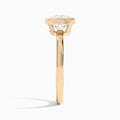 Cushion Elle 2mm Bezel Solitaire Diamond Engagement Ring In 14K Rose Gold, Side View