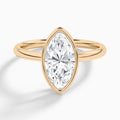 Marquise Elle 2mm Bezel Solitaire Diamond Engagement Ring In 14K Rose Gold - Lucenjuri