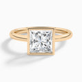 Princess Elle 2mm Bezel Solitaire Diamond Engagement Ring In 14K Rose Gold - Lucenjuri