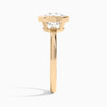 Round Elle 2mm Bezel Solitaire Diamond Engagement Ring In 14K Rose Gold, Side View
