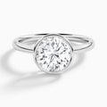 Round Elle 2mm Bezel Solitaire Diamond Engagement Ring In 18K White Gold - Lucenjuri