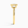 Cushion Elle 2mm Bezel Solitaire Diamond Engagement Ring In 18K Yellow Gold, Side View