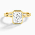Radiant Elle 2mm Bezel Solitaire Diamond Engagement Ring In 18K Yellow Gold - Lucenjuri