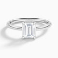 Emerald Prong Bezel Solitaire Diamond Engagement Ring In Platinum - Lucenjuri