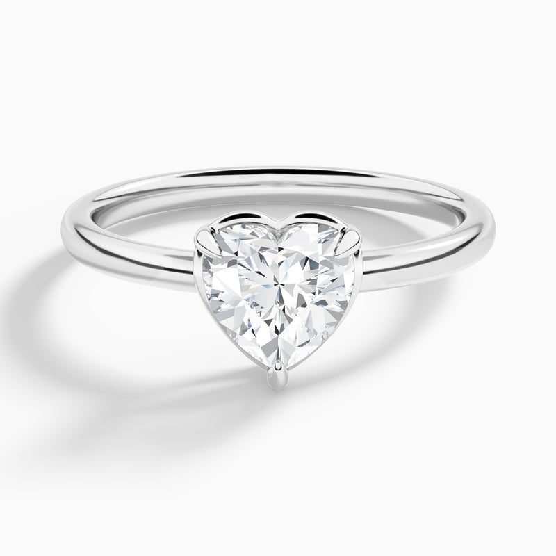 Heart Prong Bezel Solitaire Diamond Engagement Ring In Platinum - Lucenjuri
