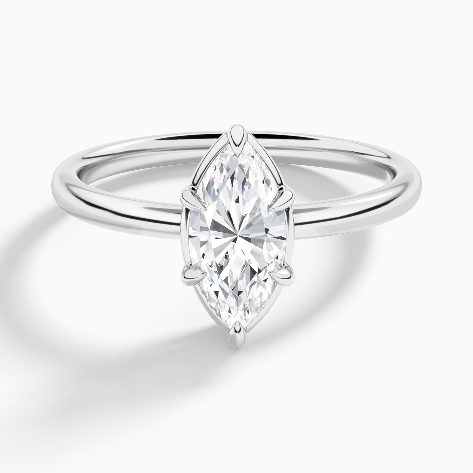 Marquise Prong Bezel Solitaire Diamond Engagement Ring In Platinum - Lucenjuri
