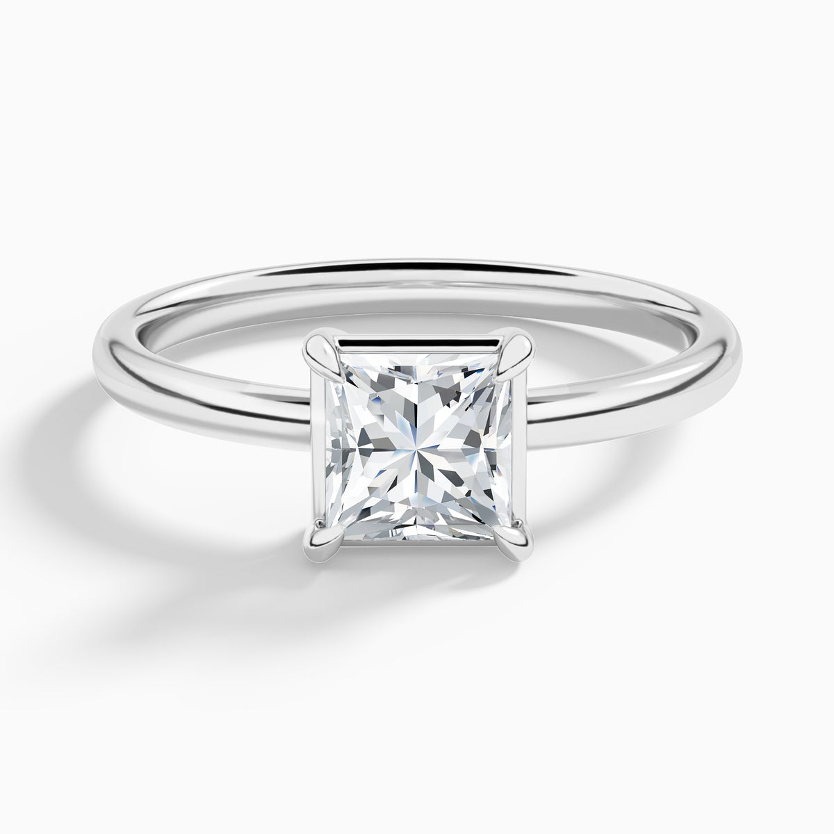 Princess Prong Bezel Solitaire Diamond Engagement Ring In Platinum - Lucenjuri