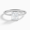Radiant Prong Bezel Solitaire Diamond Engagement Ring In Platinum - Lucenjuri
