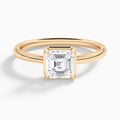 Asscher Prong Bezel Solitaire Diamond Engagement Ring In 14K Rose Gold - Lucenjuri