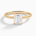 Emerald Prong Bezel Solitaire Diamond Engagement Ring In Rose Gold - Lucenjuri