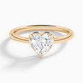Heart Prong Bezel Solitaire Diamond Engagement Ring In 14K Rose Gold - Lucenjuri
