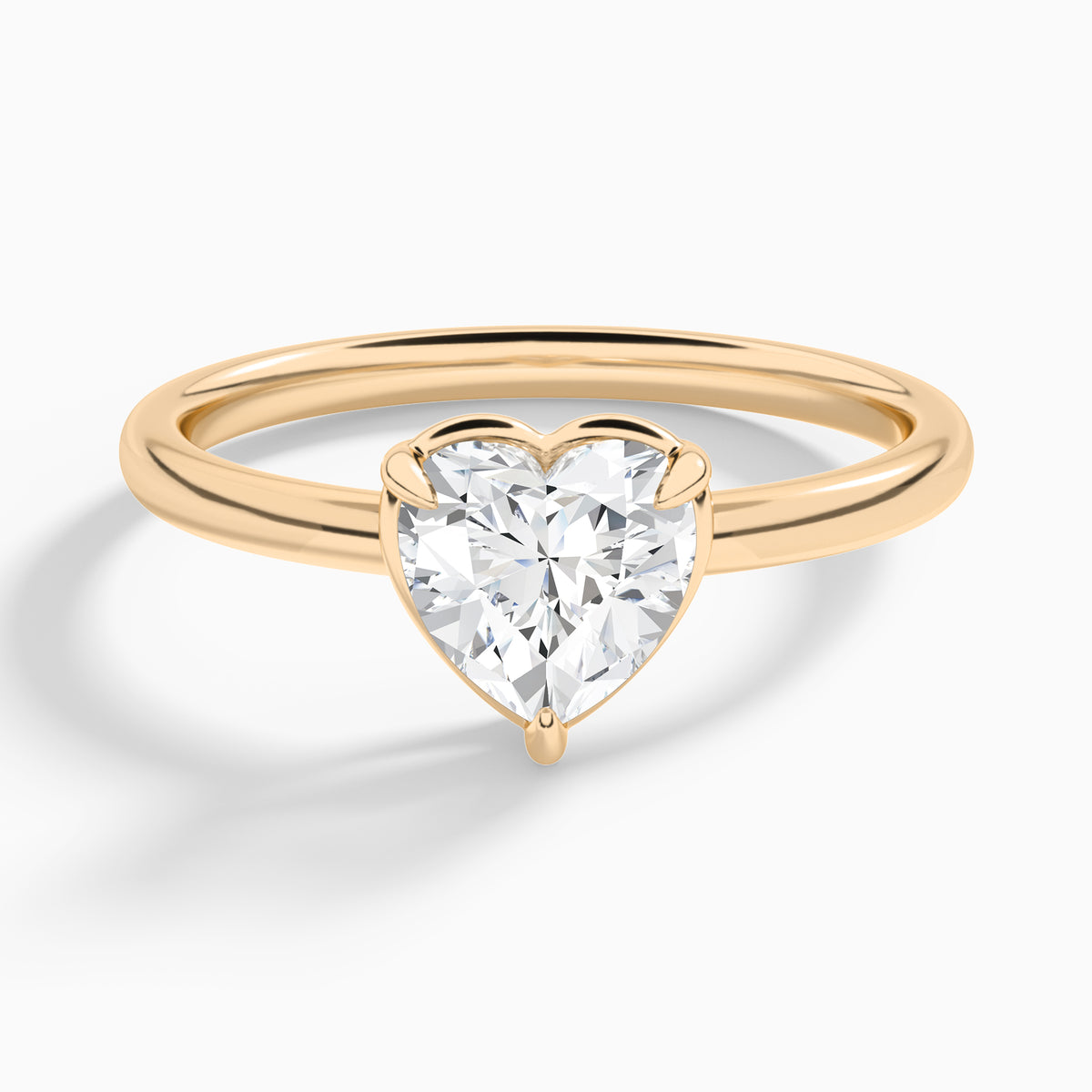 Heart Prong Bezel Solitaire Diamond Engagement Ring In 14K Rose Gold - Lucenjuri