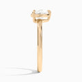Heart Prong Bezel Solitaire Diamond Engagement Ring In 14K Rose Gold, Side View