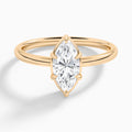 Marquise Prong Bezel Solitaire Diamond Engagement Ring In 14K Rose Gold - Lucenjuri