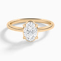 Oval Prong Bezel Solitaire Diamond Engagement Ring In 14K Rose Gold - Lucenjuri