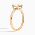 Princess Prong Bezel Solitaire Diamond Engagement Ring In 14K Rose Gold, Angle View