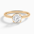 Round Prong Bezel Solitaire Diamond Engagement Ring In 14K Rose Gold - Lucenjuri
