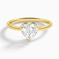 Heart Prong Bezel Solitaire Diamond Engagement Ring In 18K Yellow Gold - Lucenjuri