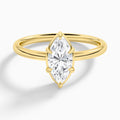 Marquise Prong Bezel Solitaire Diamond Engagement Ring In 18K Yellow Gold - Lucenjuri