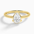 Pear Prong Bezel Solitaire Diamond Engagement Ring In 18K Yellow Gold - Lucenjuri