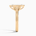 Marquise Bezel Solitaire Double Band Diamond Engagement Ring In 14K Rose Gold, Side View