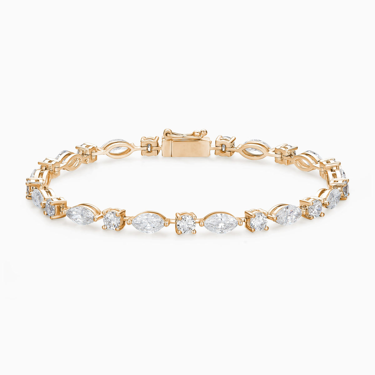 Multi Shape Diamond Tennis Bracelet in 14K Rose Gold