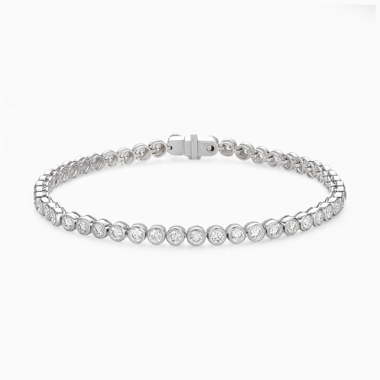 Round Brilliant Bezel Diamond Tennis Bracelet