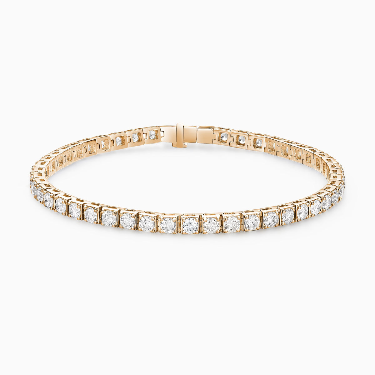Infinity Interlocking Round Brilliant Diamond Tennis Bracelet in 14K Rose Gold