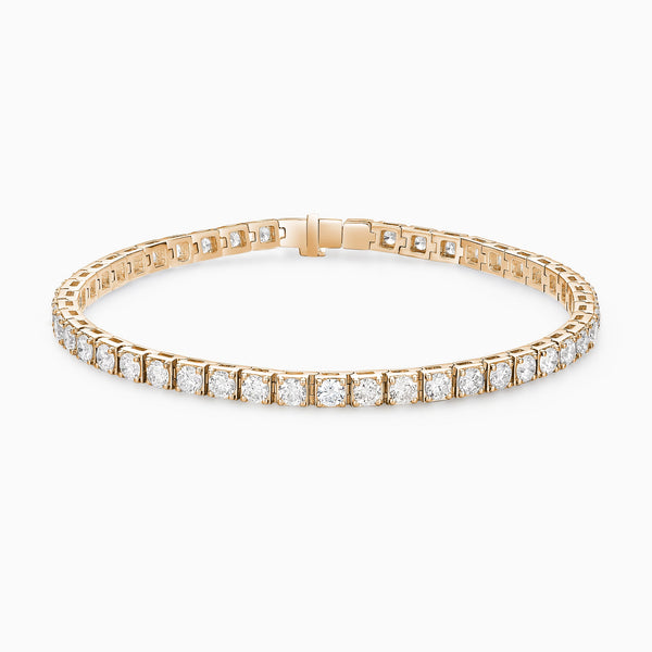 Infinity Interlocking Round Brilliant Diamond Tennis Bracelet in 14K Rose Gold