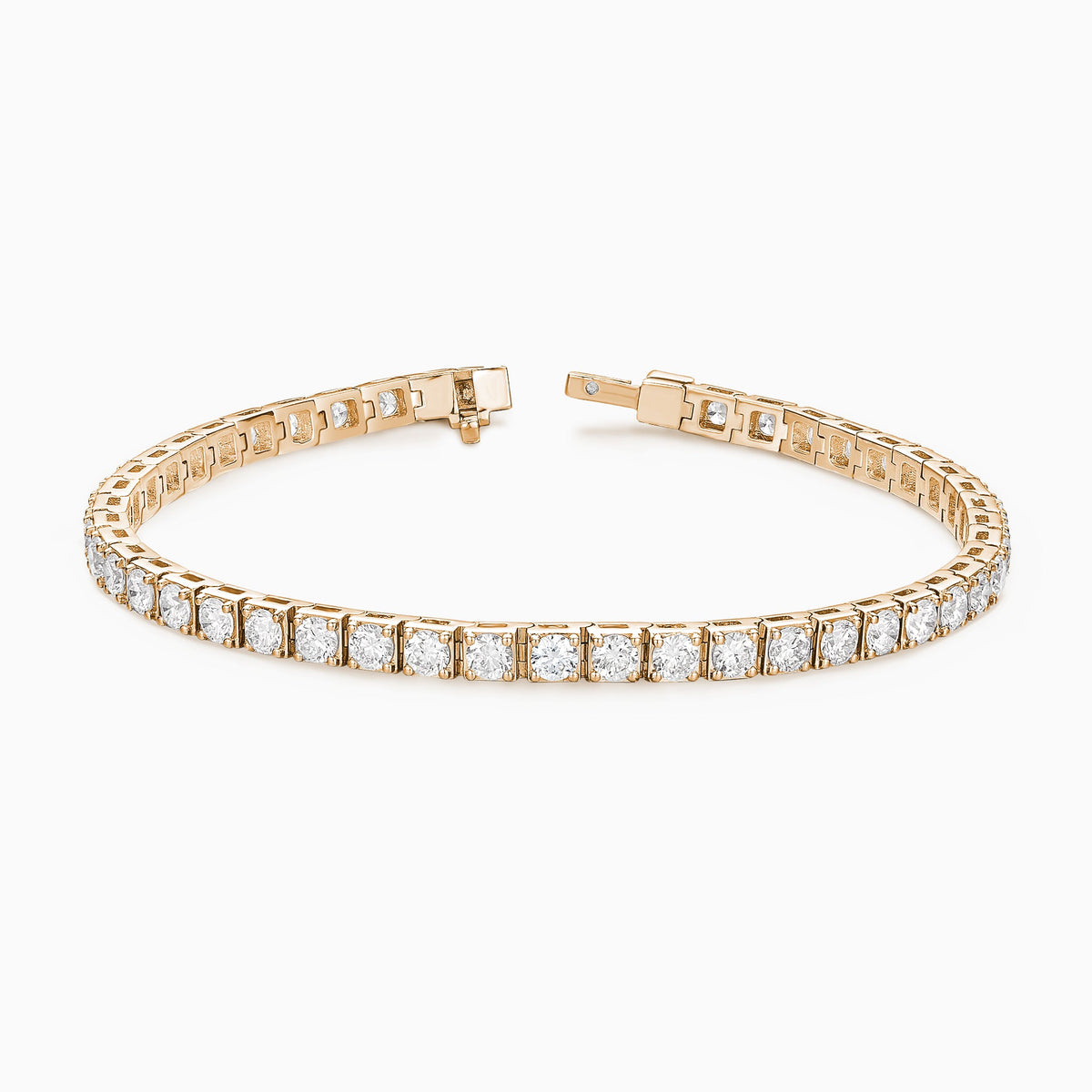 Infinity Interlocking Round Brilliant Diamond Tennis Bracelet in 14K Rose Gold