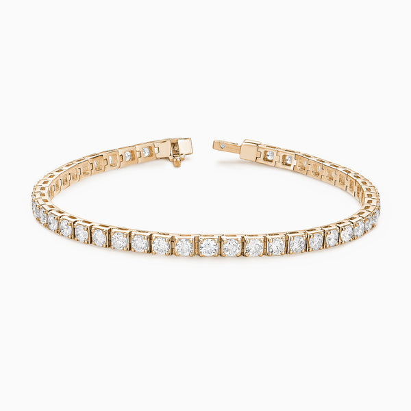 Infinity Interlocking Round Brilliant Diamond Tennis Bracelet in 14K Rose Gold