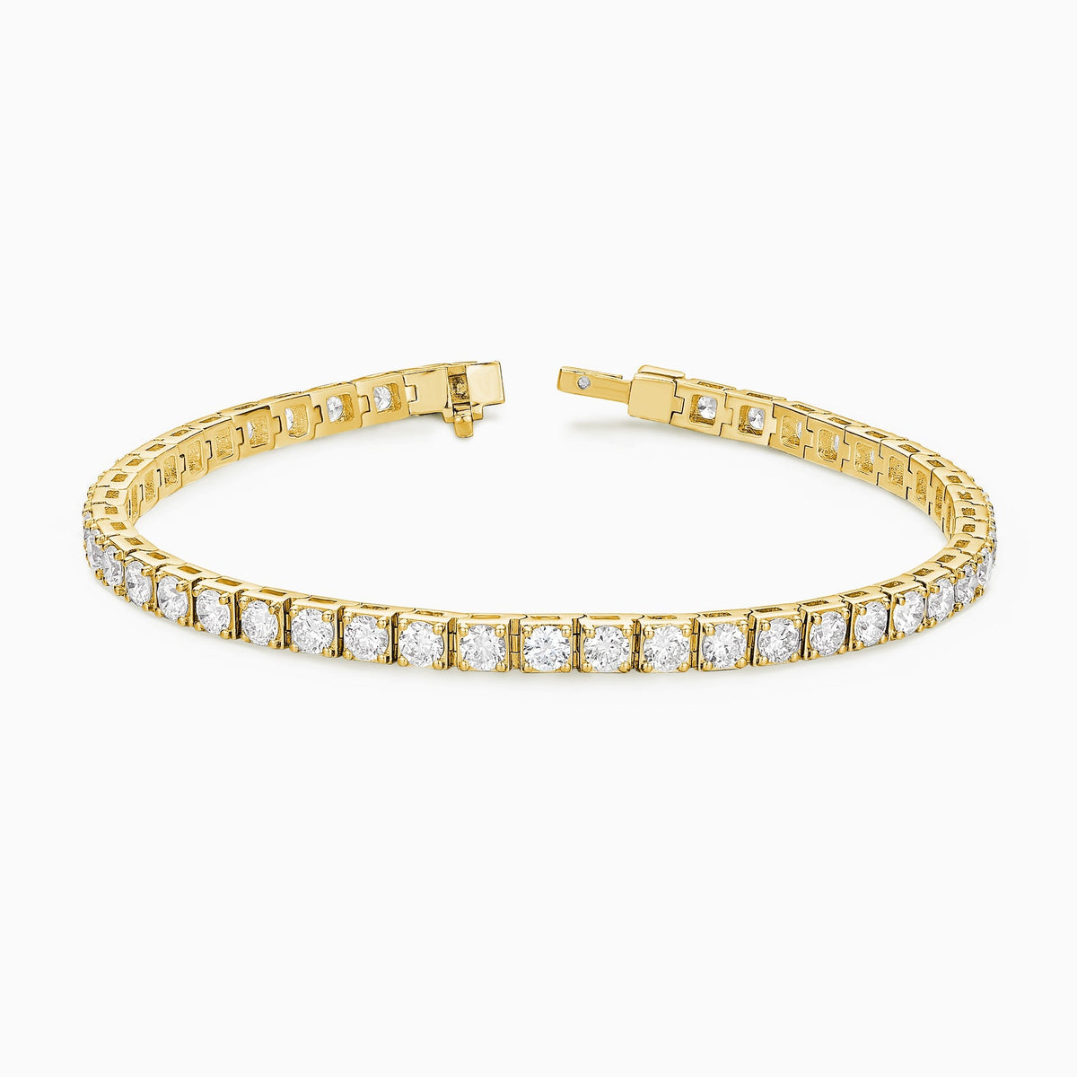 Infinity Interlocking Round Brilliant Diamond Tennis Bracelet in 18K Yellow Gold