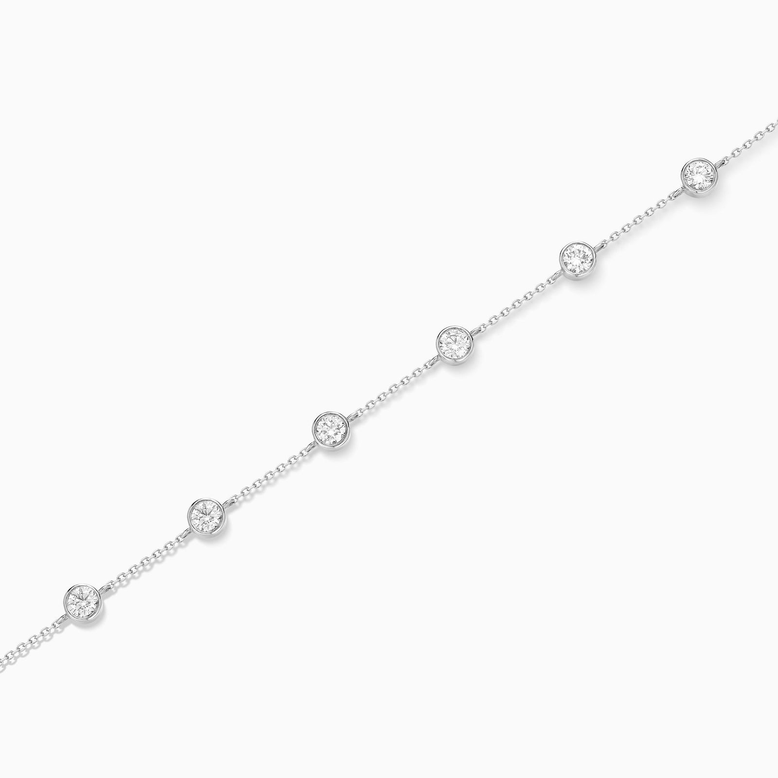 Round Brilliant Bezel Station Diamond Bracelet