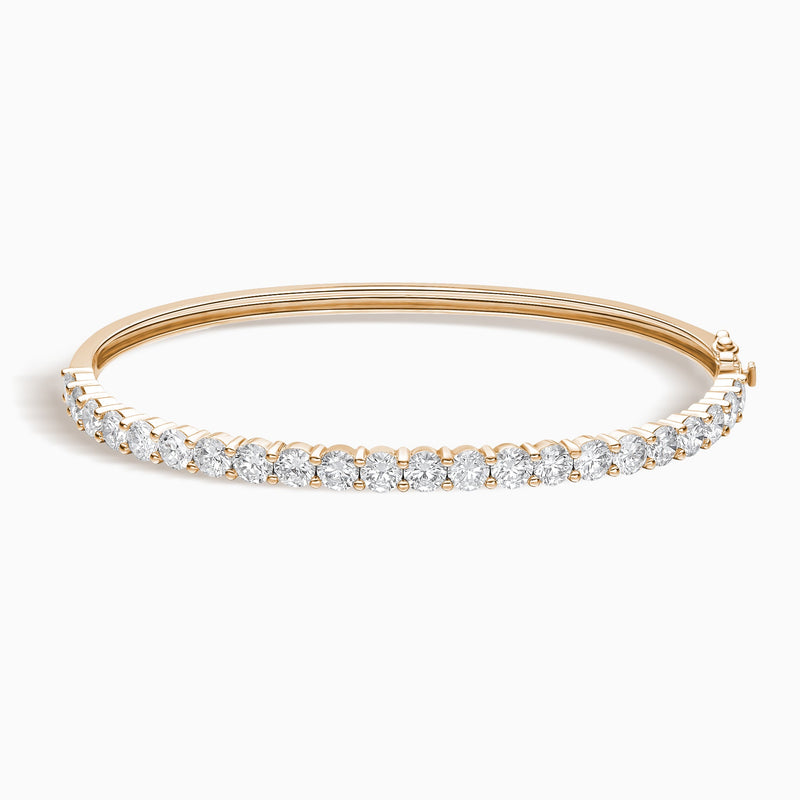 Round Brilliant Half Tennis Diamond Bangle