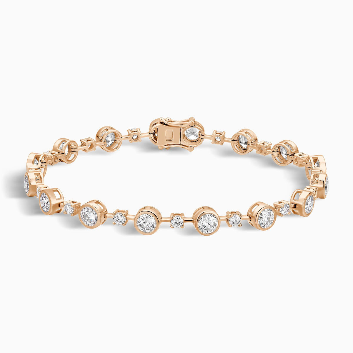 Alternating Multi-Shape Diamond Tennis Bracelet in 14K Rose Gold
