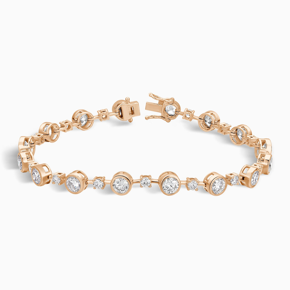 Alternating Multi-Shape Diamond Tennis Bracelet in 14K Rose Gold